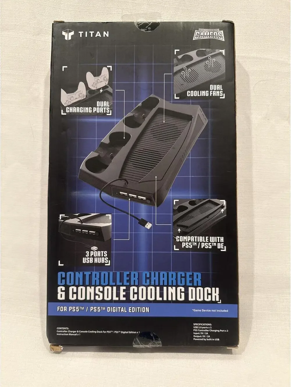 Titan Controller Charger & Console Cooling Dock for PS5 / PS5 Digital Edition